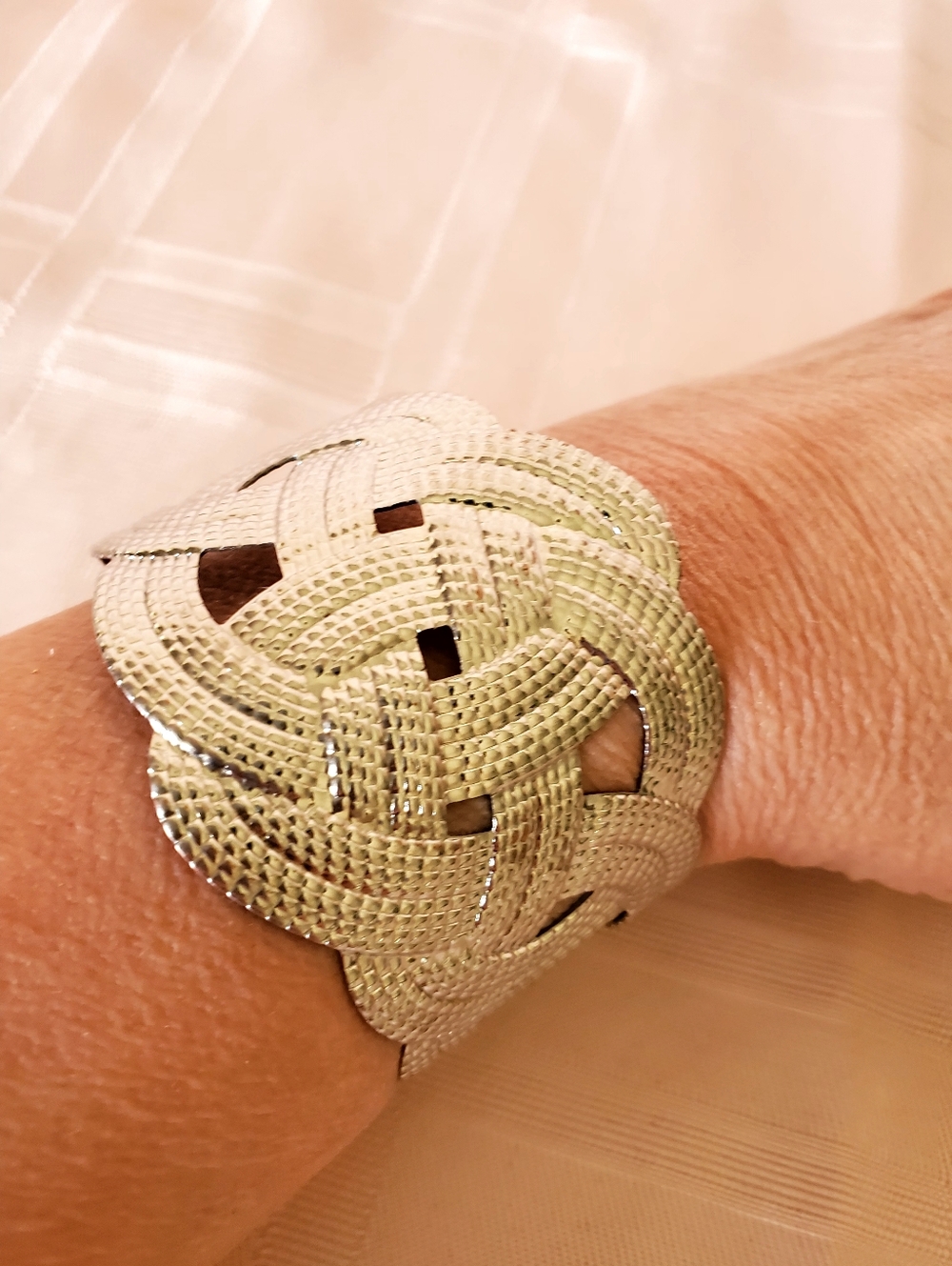 Silvertone Woven Knot Cuff Bracelet - Women Jewelry